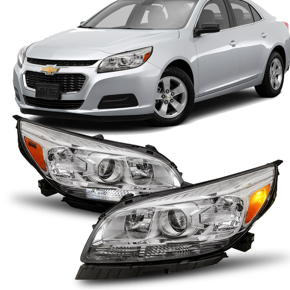 Driver & Passenger Projector Headlights Headlamps For 2013-2015 Chevy Malibu