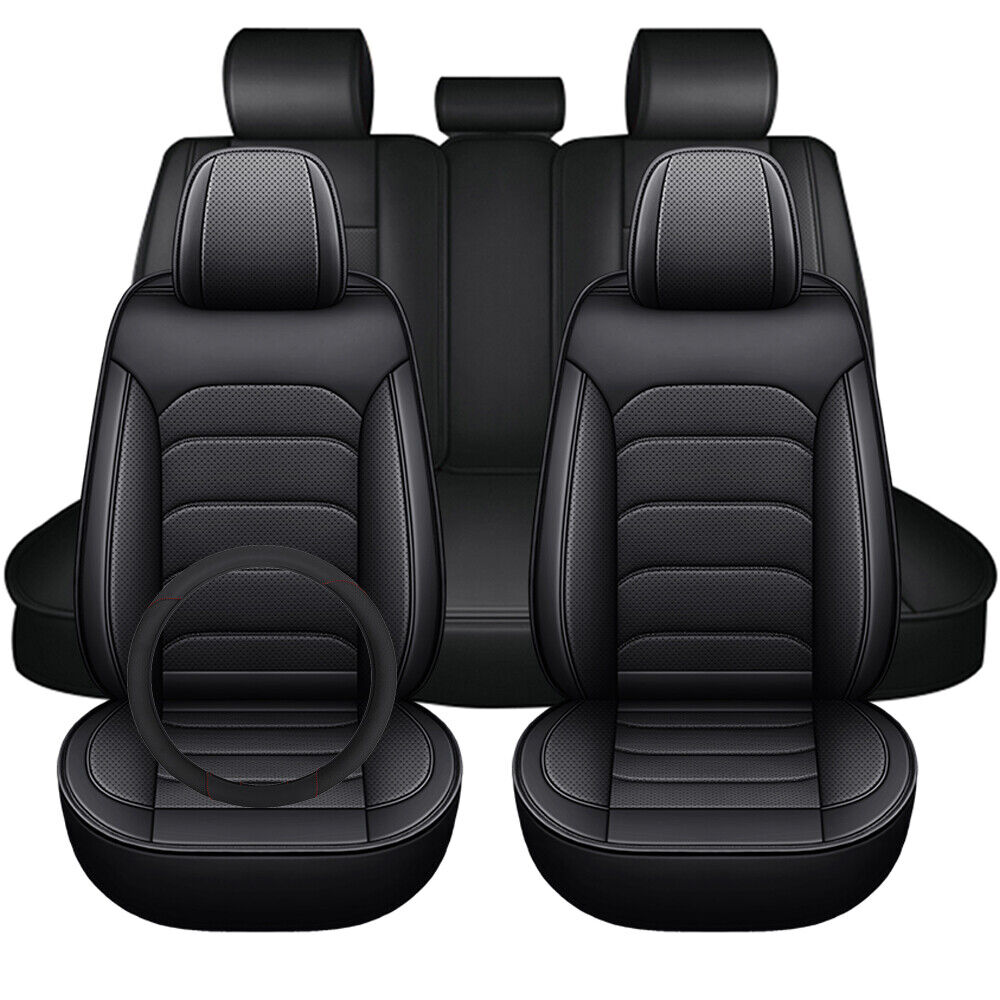 For Jeep Premium Nappa Leather Car 5 Seat Covers Full Set Protector Front & Rear