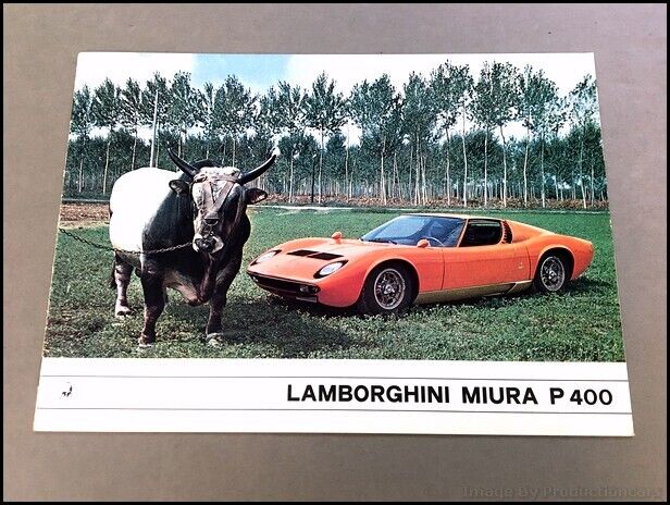 Lamborghini Miura P400 P 400 Vintage Original Car Sales Brochure Catalog