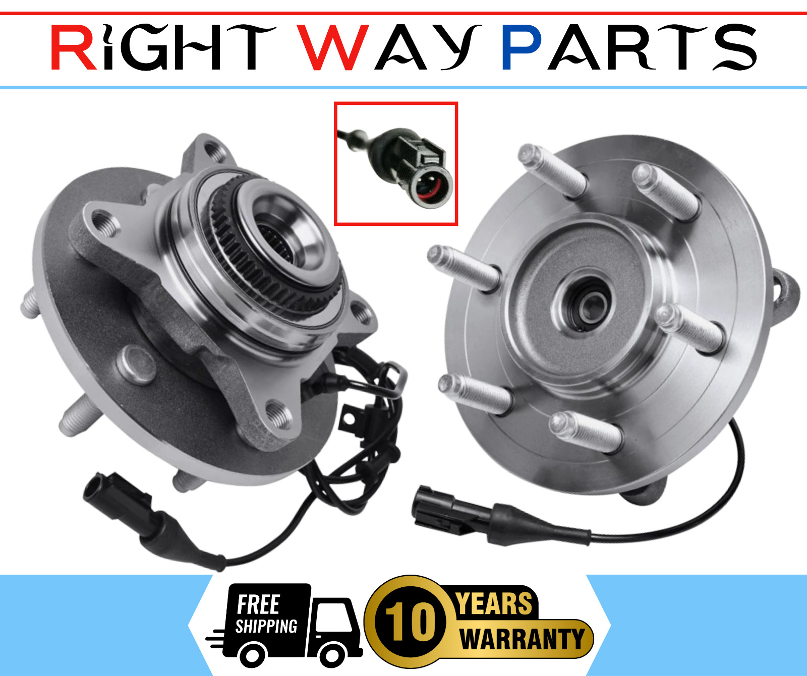 Pair 4WD Front Wheel Hub and Bearings for Ford F-150 Expedition Lincoln Mark LT