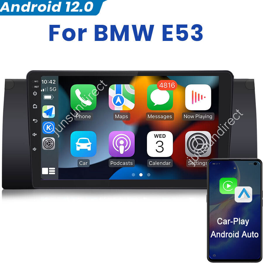 For BMW X5 E53 2000-2007 Car Android 12.0 GPS Radio Stereo WIFI Car Play 1+32GB