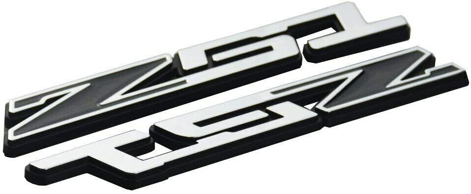 2Pcs Z51 Emblem Badge 3D Nameplate Letter Fit For C5 C6 C7 Corvette(Chrome/Black