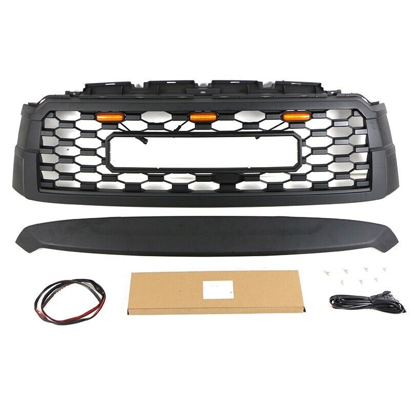 Black Front Grille Fits For TOYOTA Sequoia 2019-2021 Front Grille W/Led Light