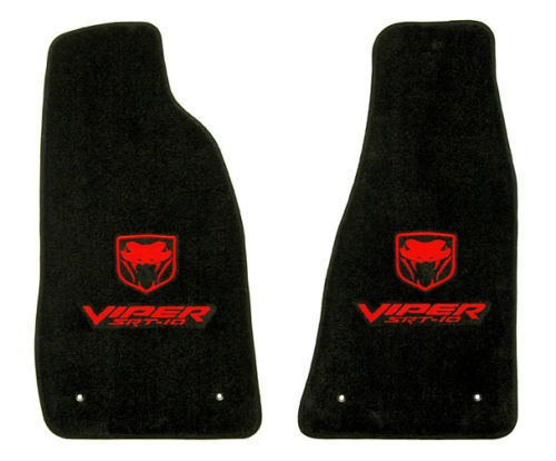 LLOYD Velourtex™ FLOOR MATS Red Embroidered Logos 2003-2006 Dodge VIPER SRT-10 