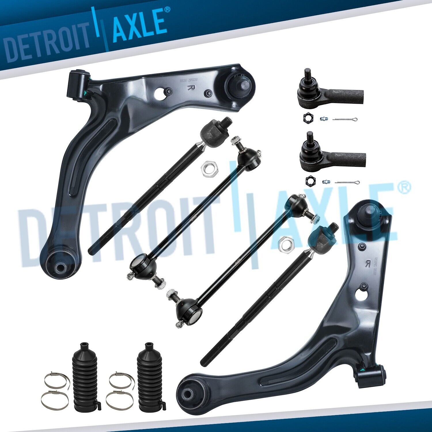 10pc Front Lower Control Arms + Tie Rod + Sway Bar for Ford Escape Mazda Tribute