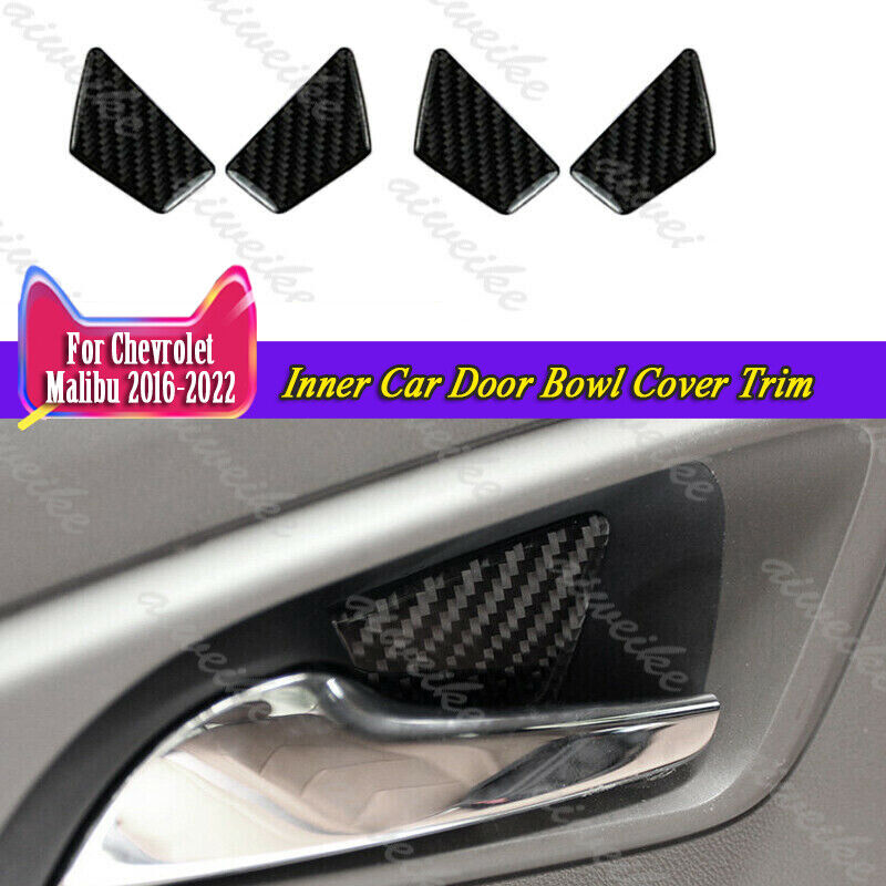 4Pcs Carbon Fiber Inner Car Door Bowl Cover Trim For Chevrolet Malibu 2016-2024