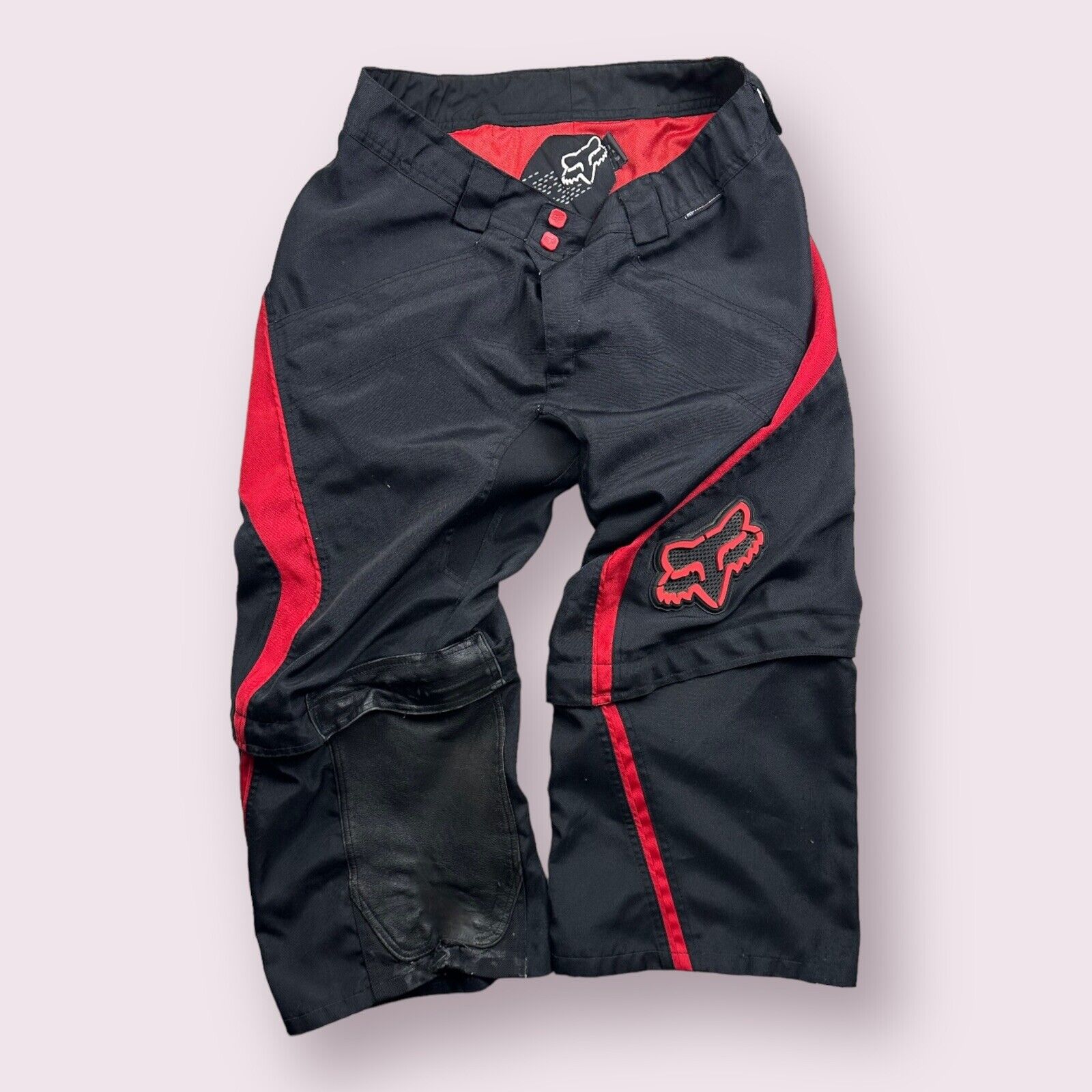 Vintage Fox Racing Motocross Baggy Pants Size 36x26 90s Red/Black