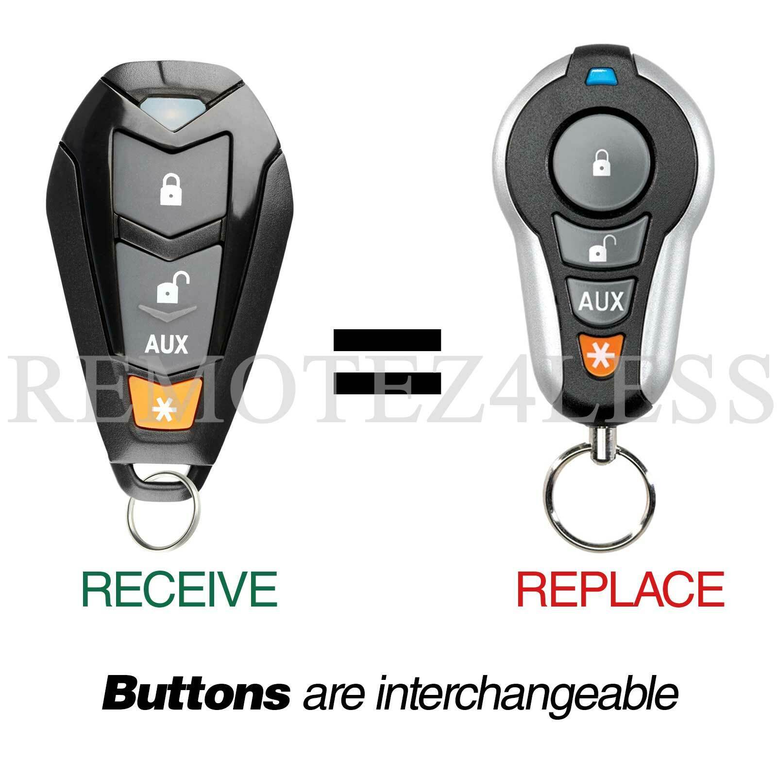 New Replacement Dei Viper 4 Button Keyless Remote Key Fob Control For EZSDEI7141