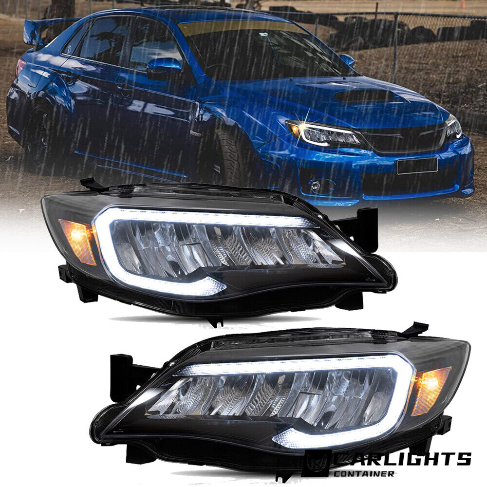 VLAND Headlights w/Animation For Subaru WRX STI / Impreza 2008-2014 LED DRL Sets