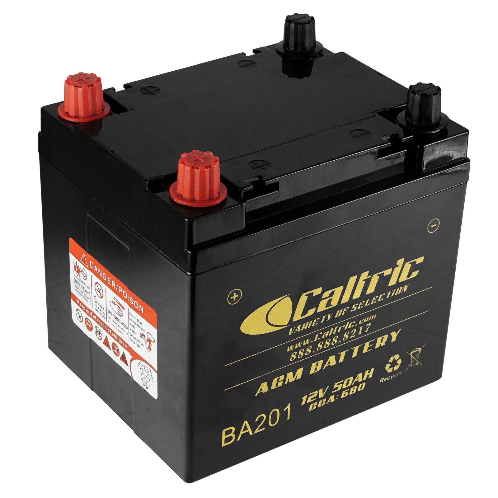 Caltric 4081481 AGM Battery for Polaris 12V 50Ah 680 CCA