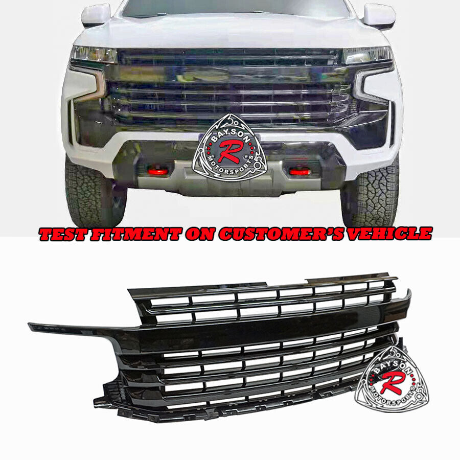Fits 21-24 Chevy Tahoe / Suburban Badgeless Front Grille (Gloss Black)