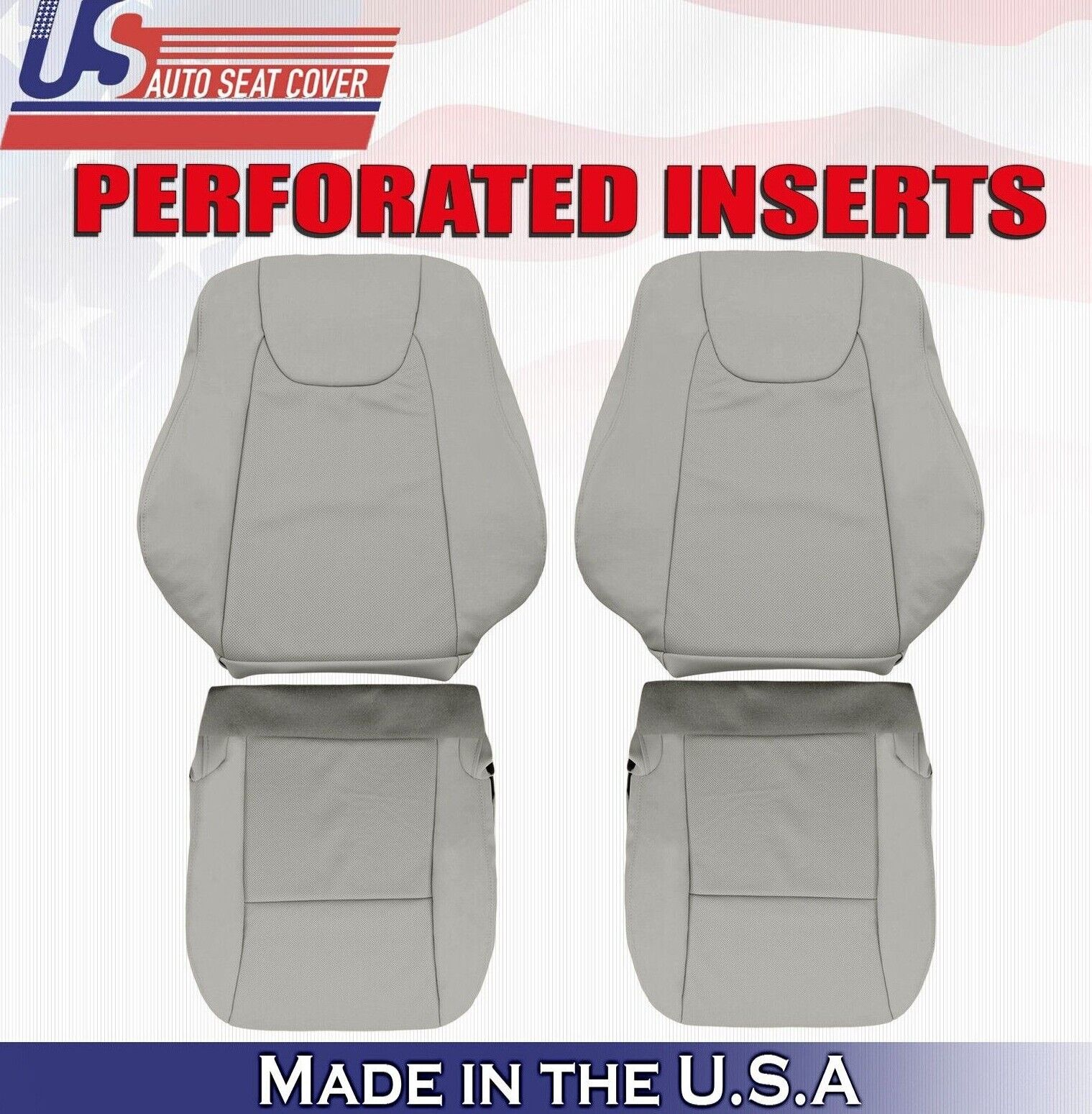 2010 to 2015 For Lexus RX350 2x Top & 2x Bottom Perf Leather Seat Covers Gray
