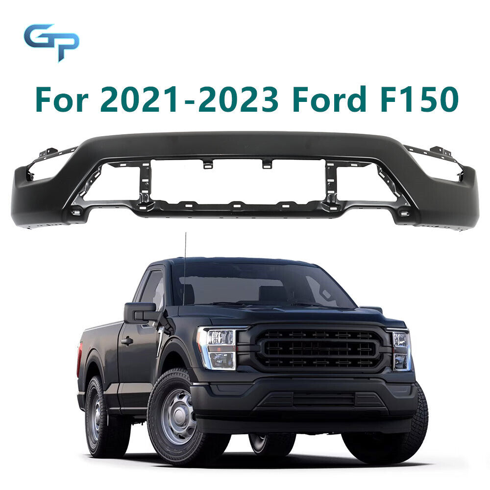 For 2021 2022 2023 Ford F-150 Black Steel Front Bumper Without Sensor Holes