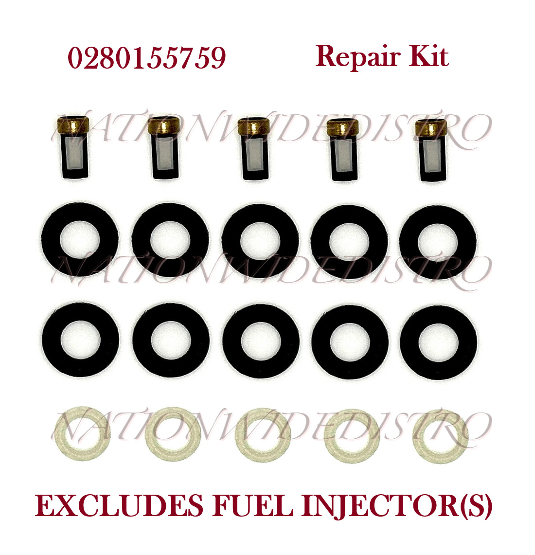 Repair Kit for Fuel Injectors for 96-98 Volvo S70 V70 2.4 850 2.3L I5 0280155759