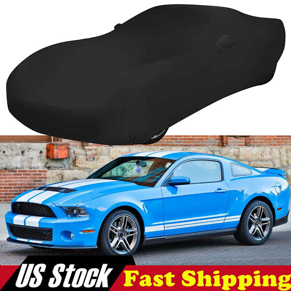 Indoor Black Dustproof Stain Stretch Full Car Cover For Chevrolet Camaro