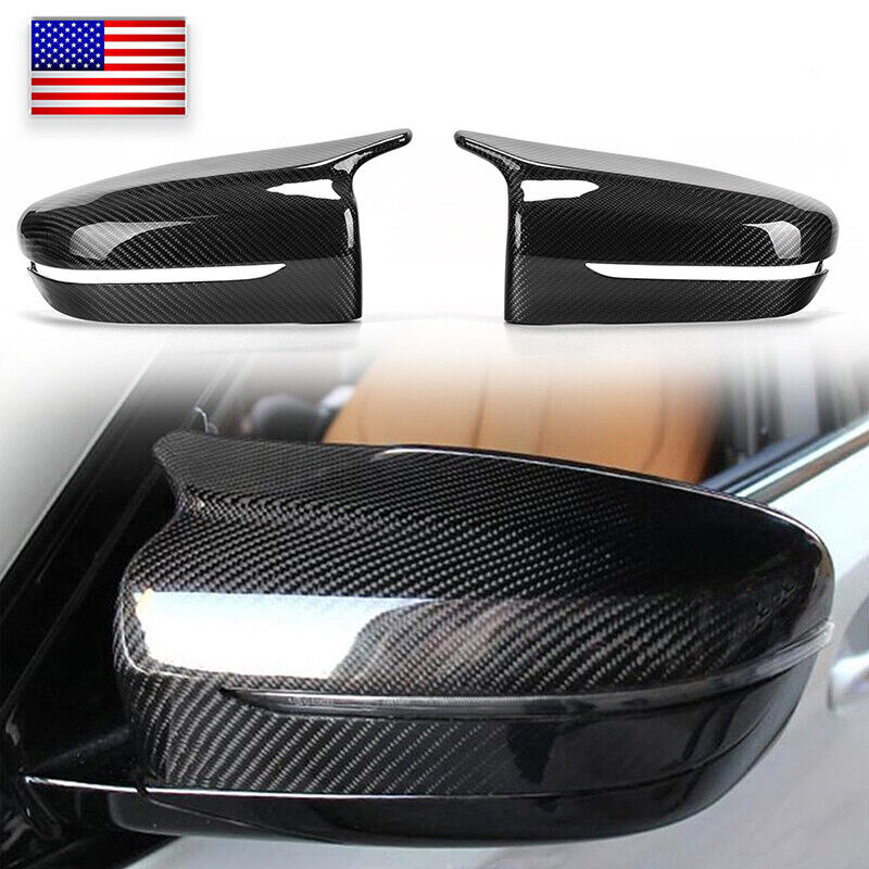 2X Real Carbon Fiber Side Mirror Cover Cap For BMW G15 G20 G21 G22 G30 2019~2021