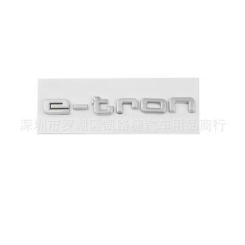 Audi e-tron Chrome Black Emblem 3D Badge Rear Trunk Lid S Line Logo etron