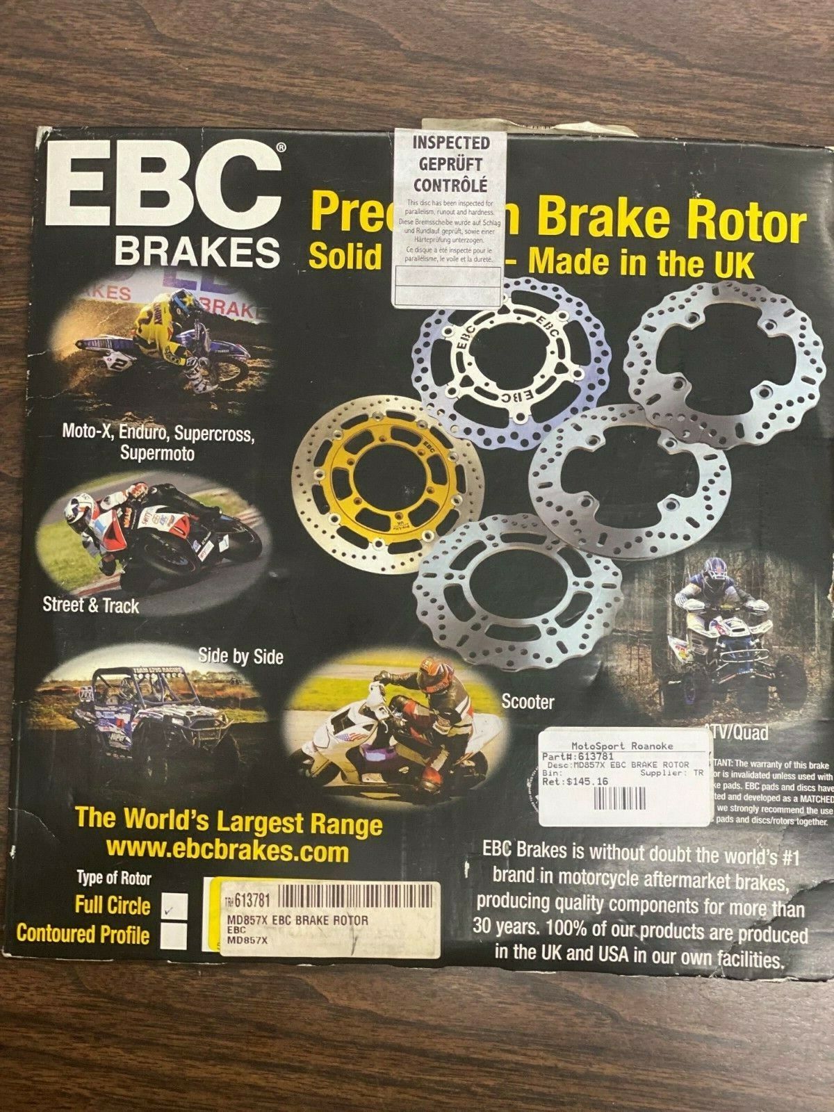 EBC® Rotors for European Street Bikes MD857X