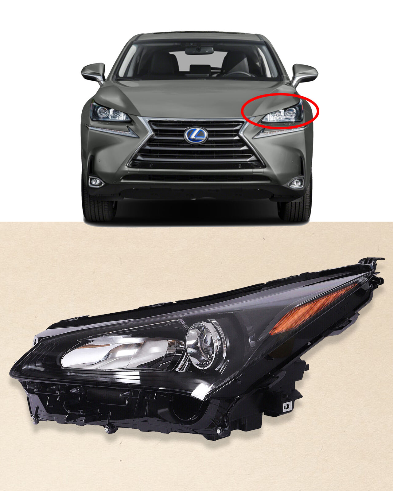 LED Headlight Assembly for 2015 2017 Lexus NX NX200t F Sport Utility Left Driver