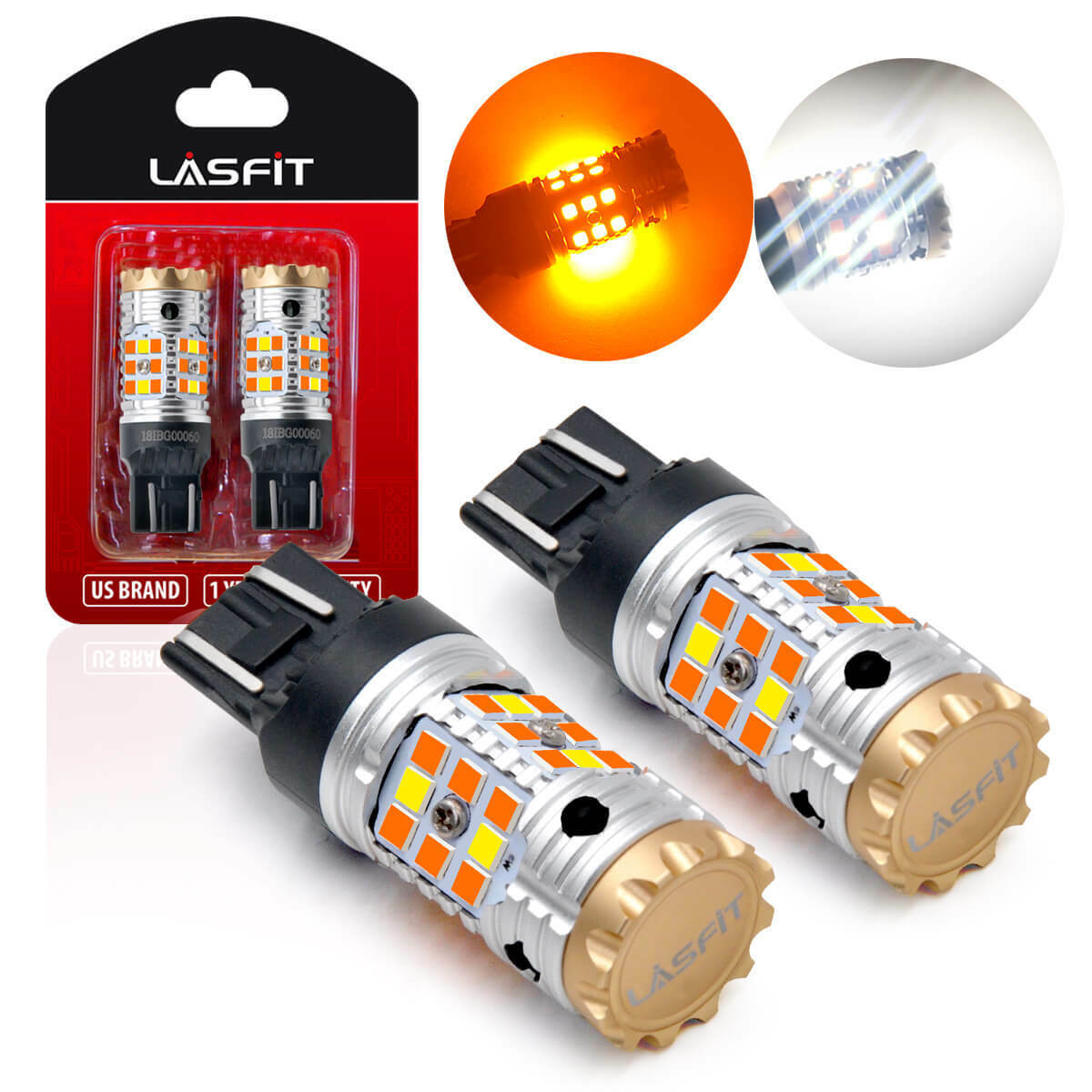 LASFIT 7443 7444 LED Front Turn Signal Light Bulb CK for Ram 1500 2500 2019-2022