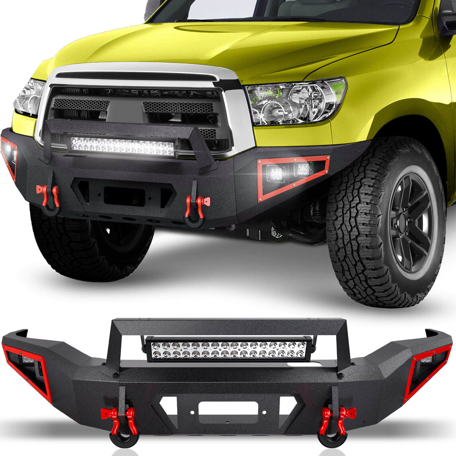 Front Bumper for 07-2013 Toyota Tundra Rock Crawler Pickup Truck W/  5 x LEDs
