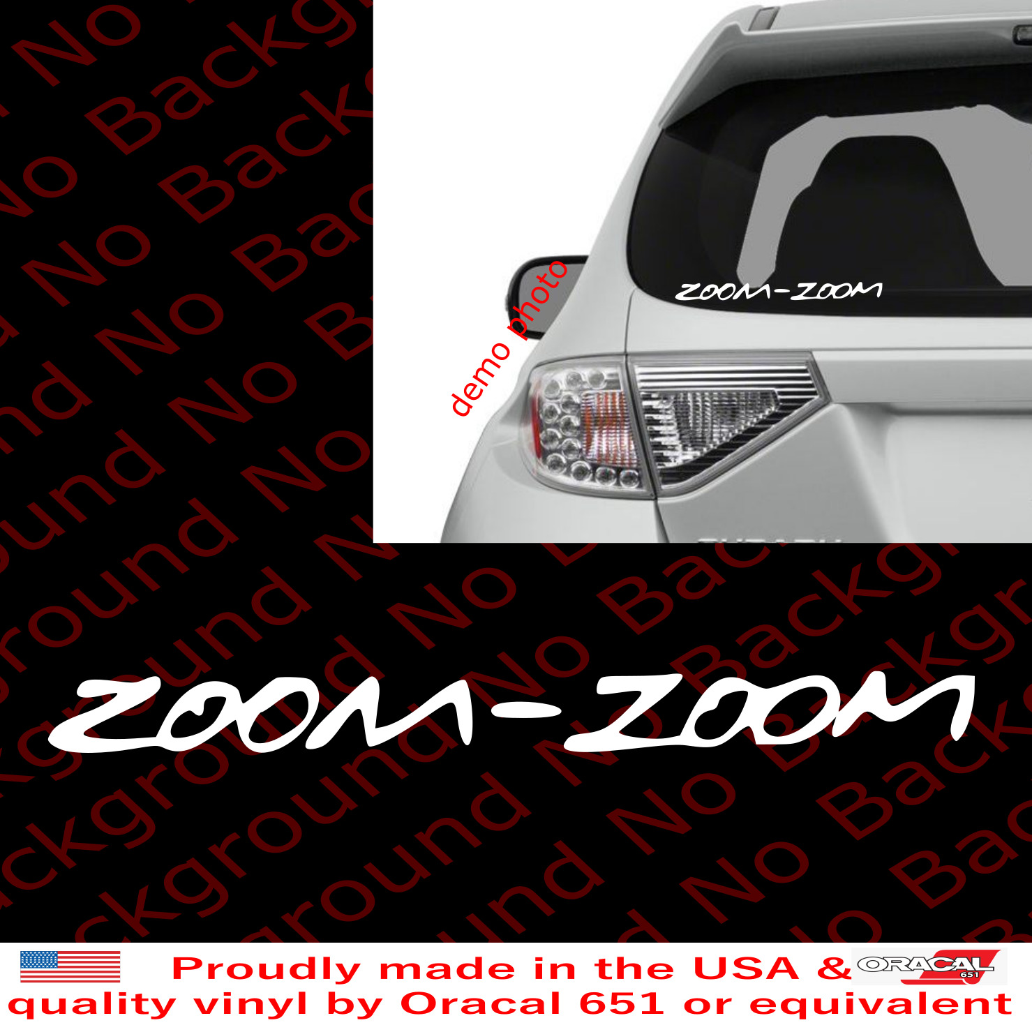 Zoom-Zoom Sticker Vinyl Die Cut Decal Funny zoom zoom for Car Truck Window FY089