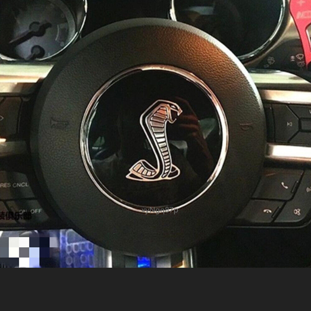 3.35\'\' Black 3d Snake Car Steering Wheel Center Emblem Sticker Trim for SHELBY