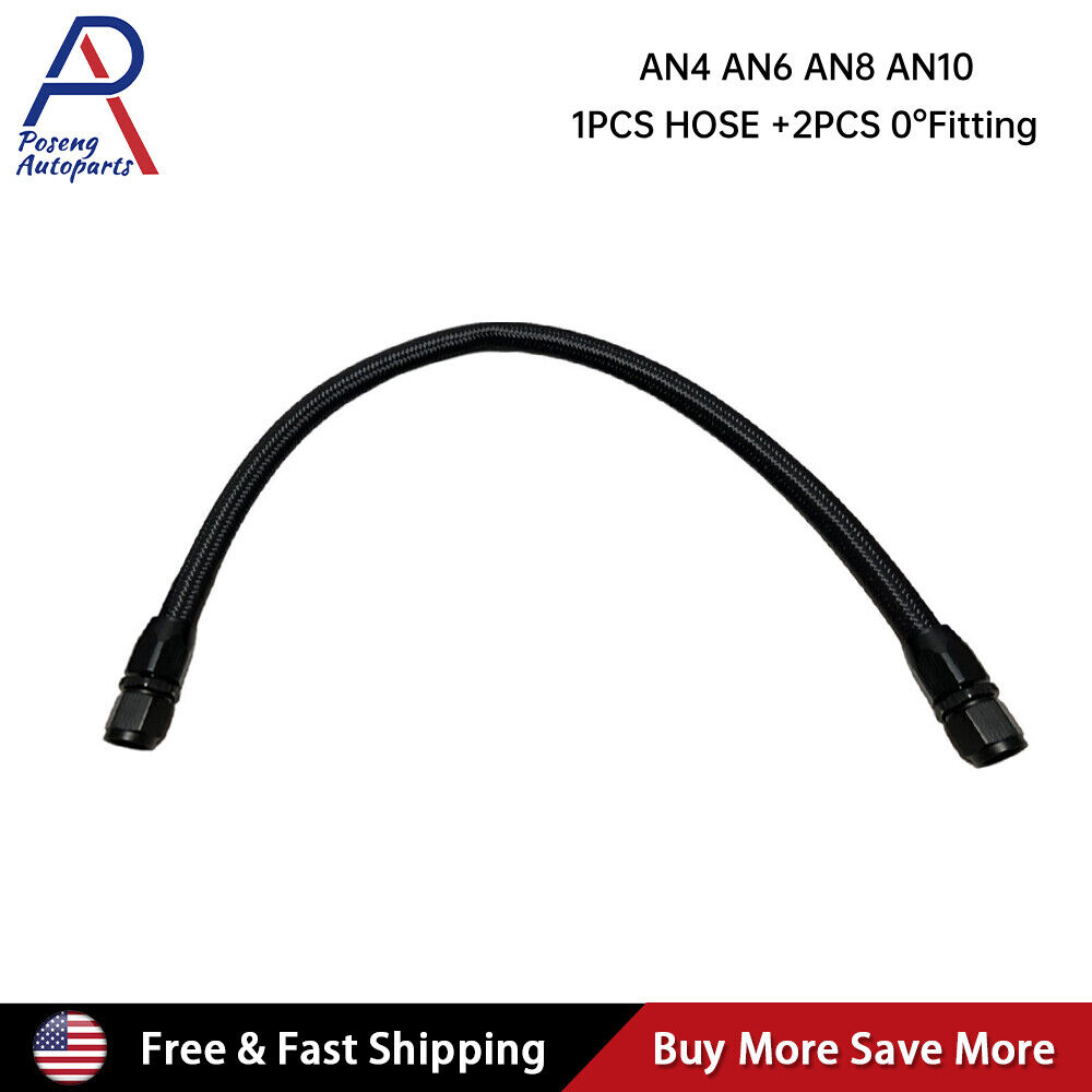 AN4 AN6 AN8 AN10 Nylon Braided CPE Fuel Hose Oil Fuel Gas Line with CPE Fitting