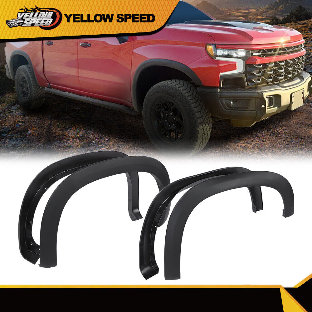 Fit For 2019-2023 Chevy Silverado 1500 Factory Style Textured Fender Flares