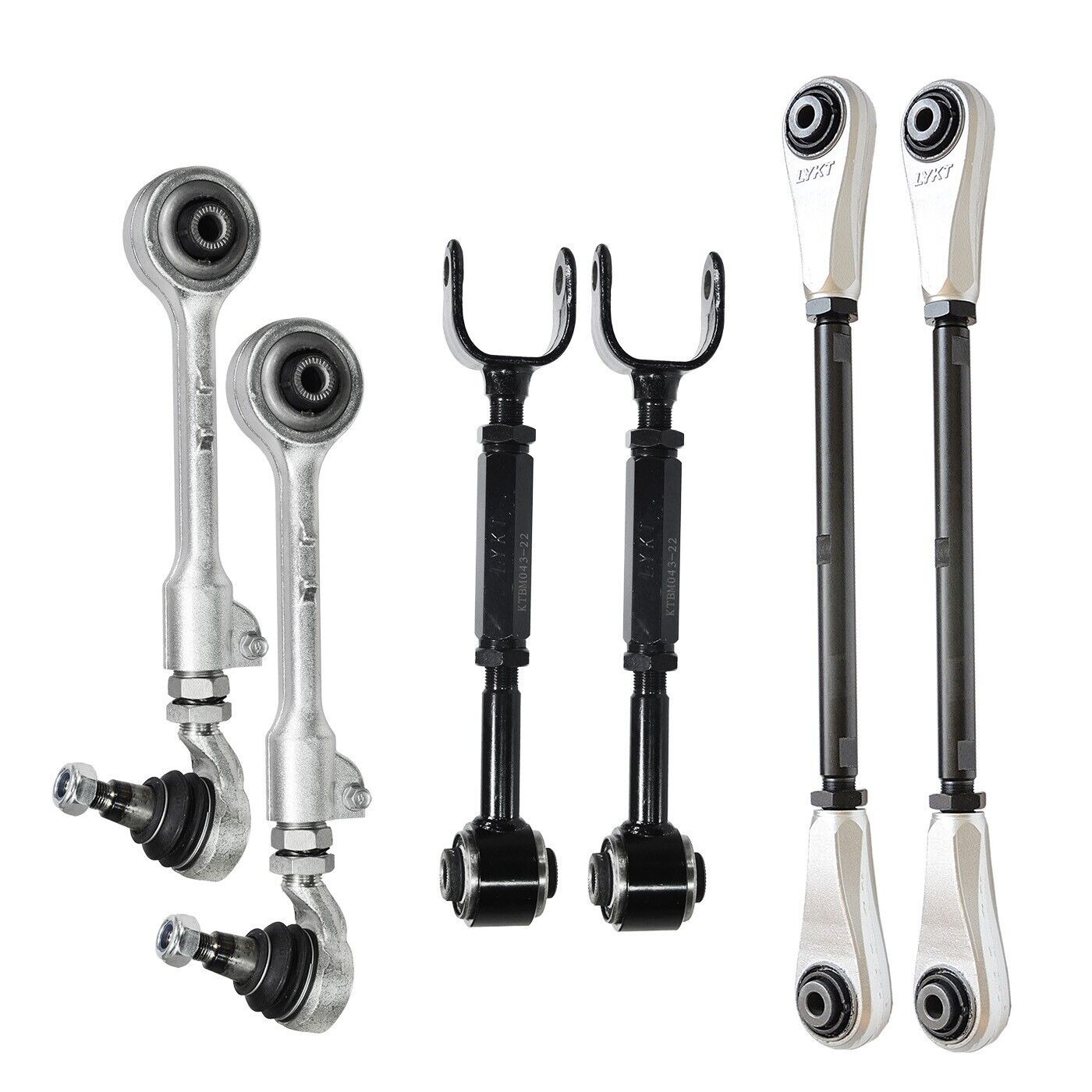 6pcs Alignment Front&Rear Camber&Toe Adjustable Control Arms Kit For BMW X3、X4