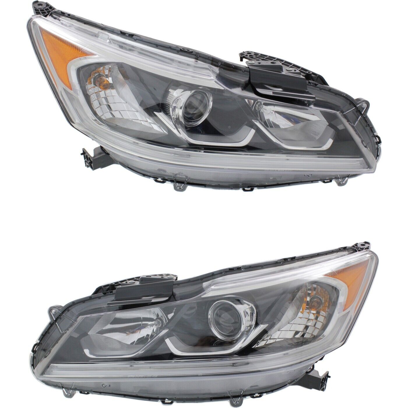 Headlight Assembly Set For 2016 2017 Honda Accord Sedan Left and Right With Bulb