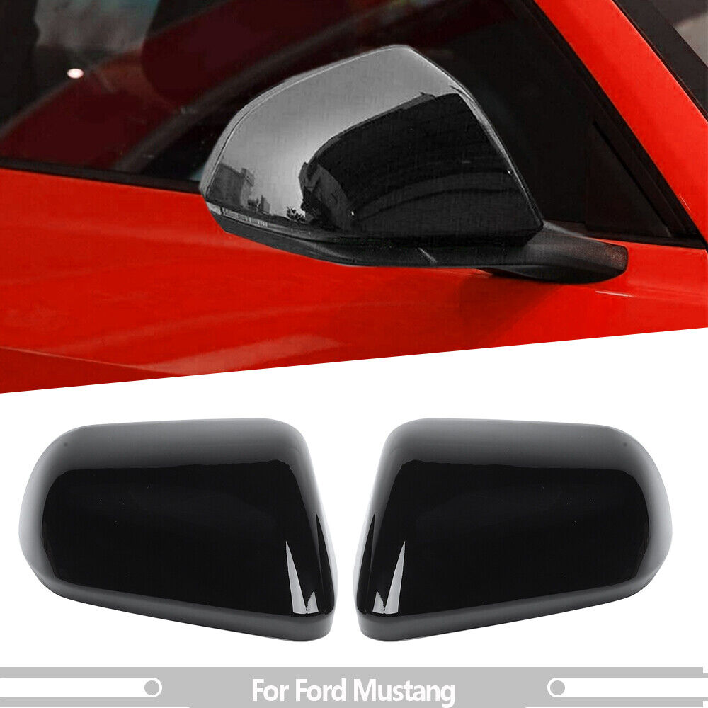 2x Exterior Side Rearview Mirror Shell Protector Cover For Ford Mustang 15+Black