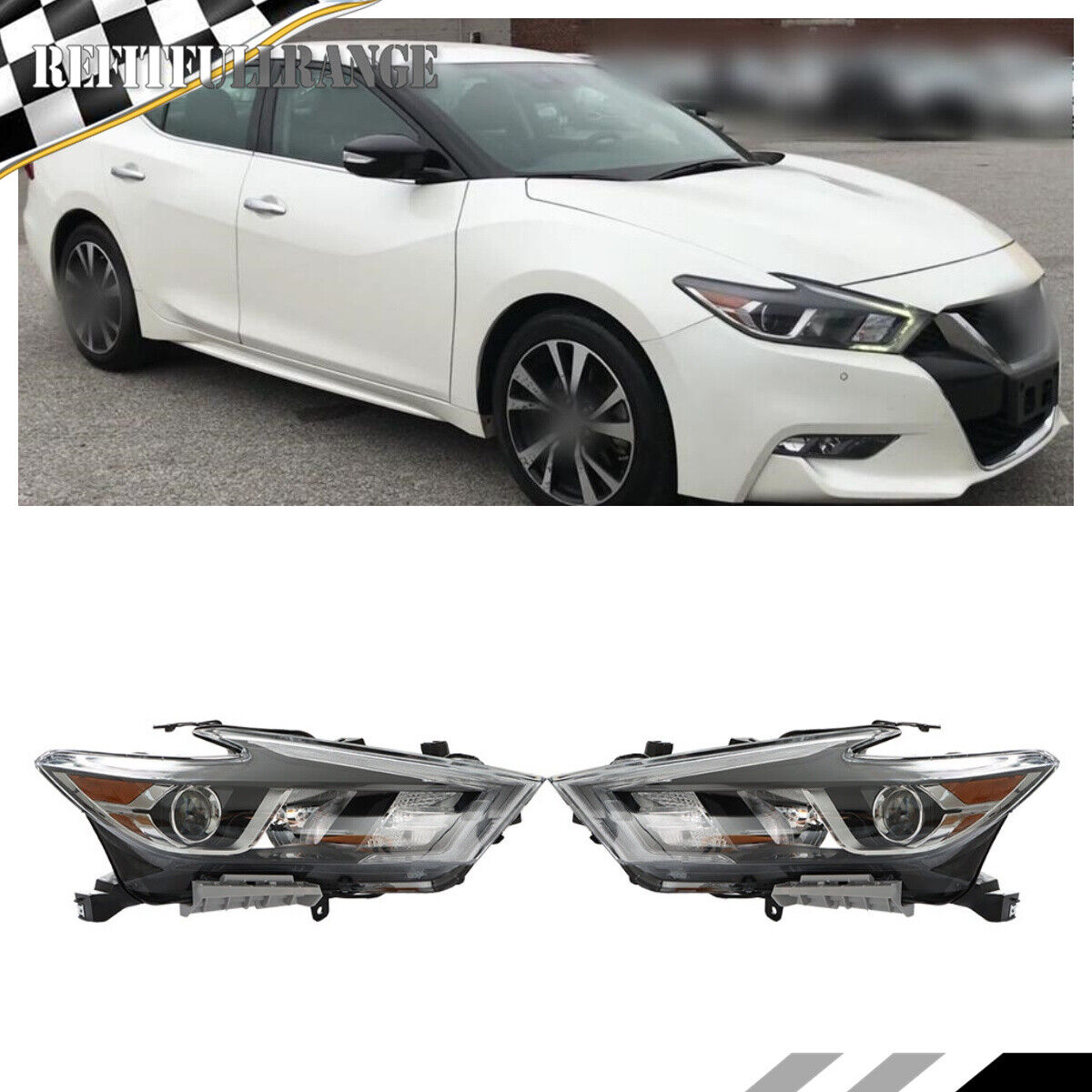 Pair Headlights Headlamps Assembly For Maxima S/SL/SV 2016 2017 2018 Left&Right