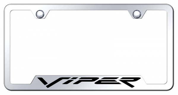 Dodge Viper Mirrored Chrome Notched License Plate Frame Official Licensed