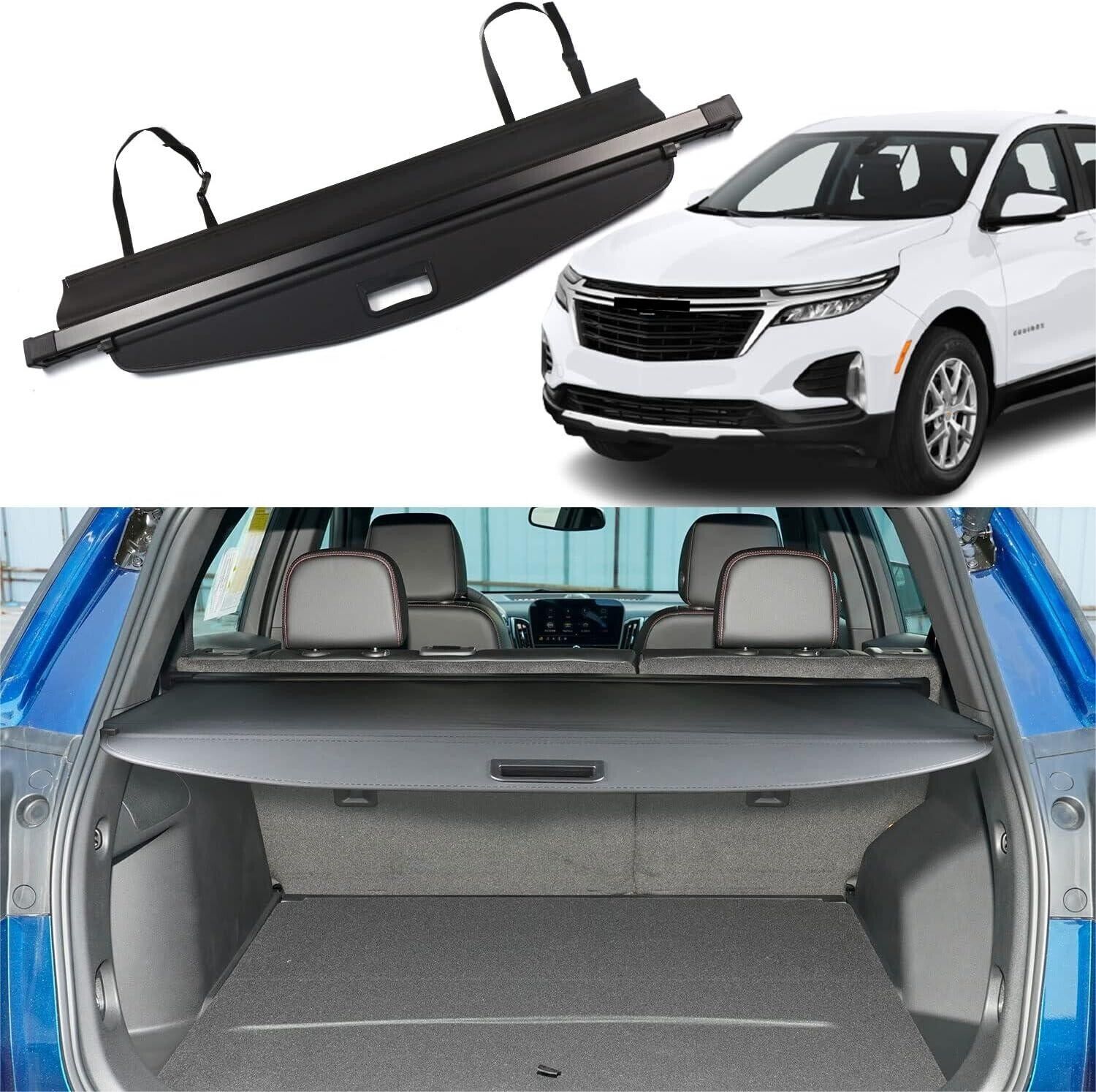 Trunk Cargo Cover Security Shade for For Chevy Equinox GMC 2018-2024 Without Gap