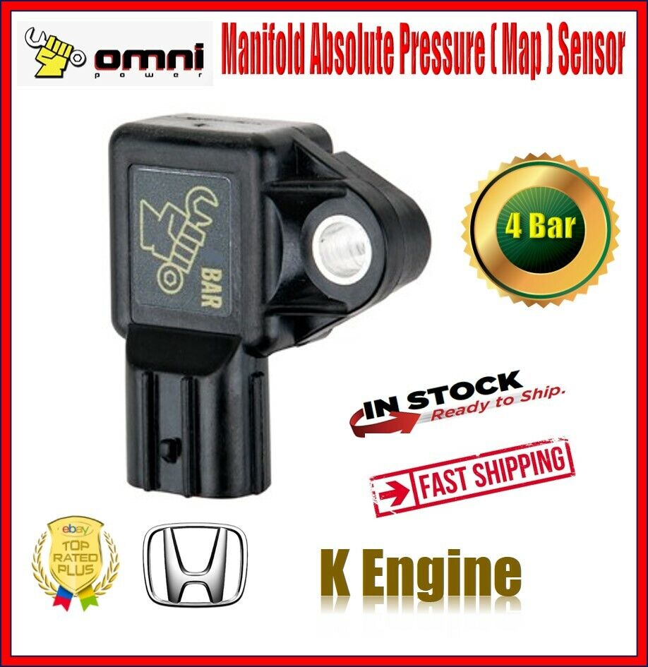 Omni Power 4 Bar MAP Sensor Black For Honda Acura K Engine Civic TSX CR-V RSX