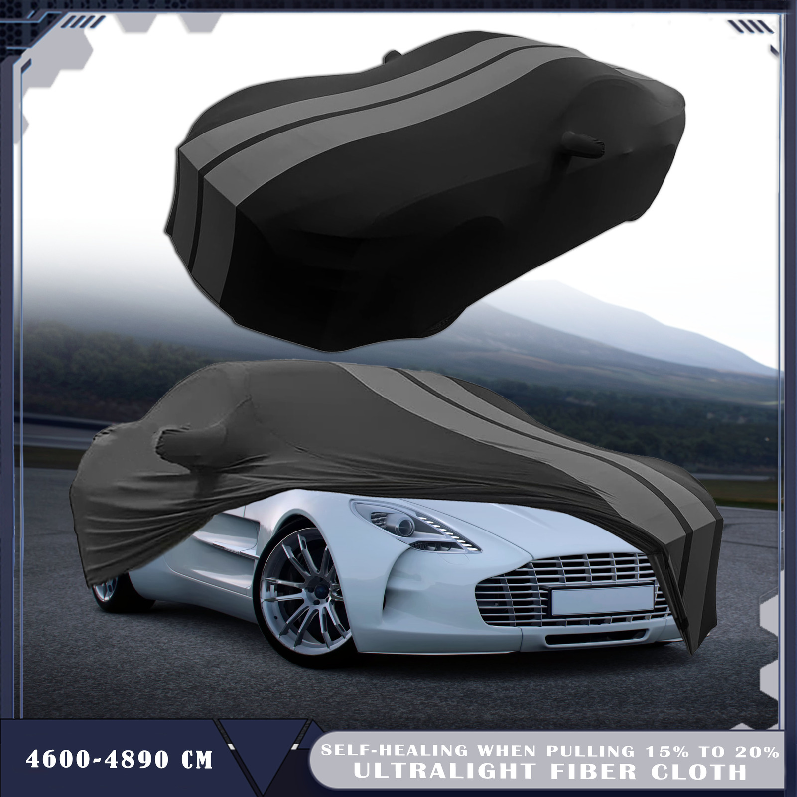 For Aston Martin One-77 Grey Full Car Cover Satin Stretch Indoor Dust Proof A+