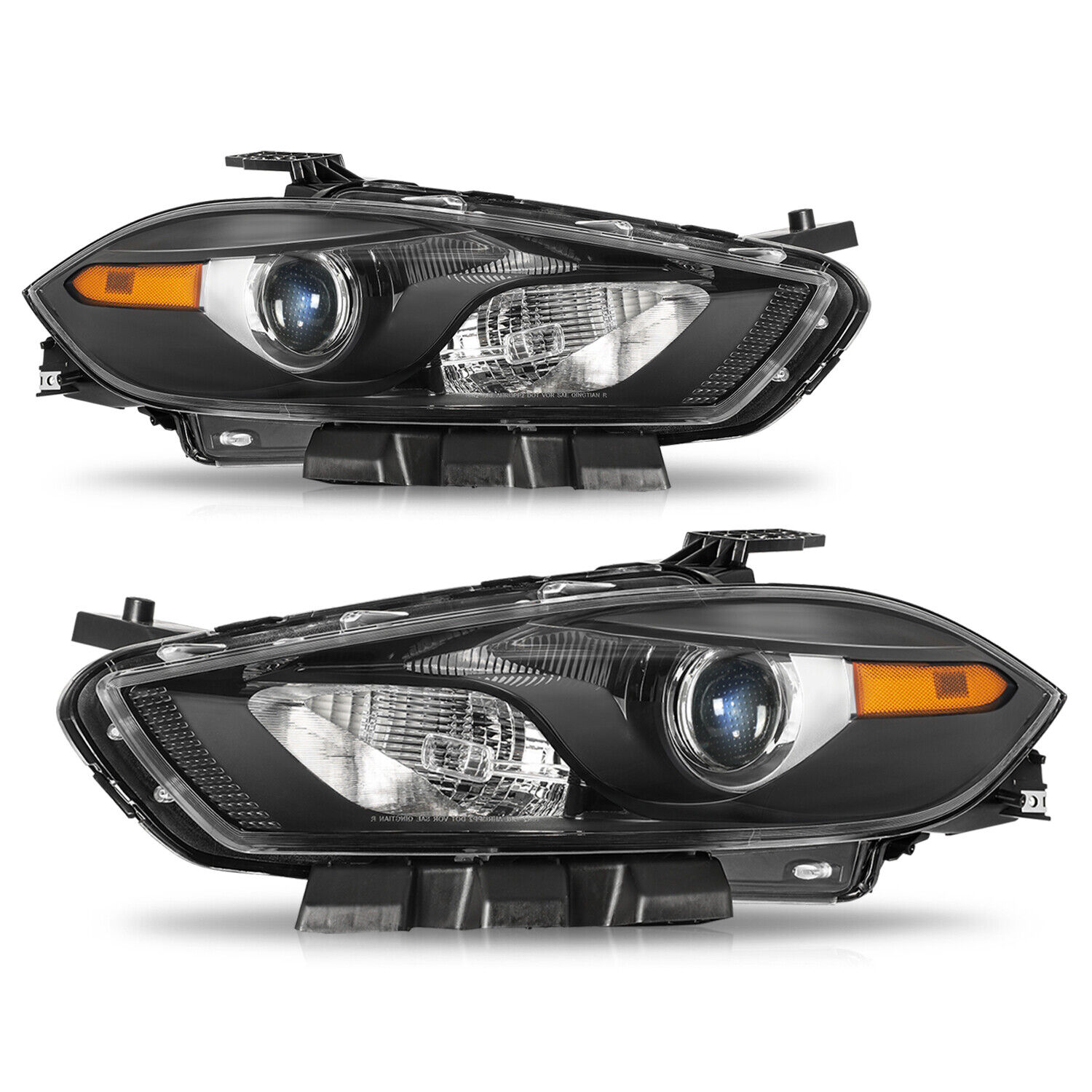 Projector Headlights Fits 2013-2016 Dodge Dart Clear Halogen Headlamp LH & RH