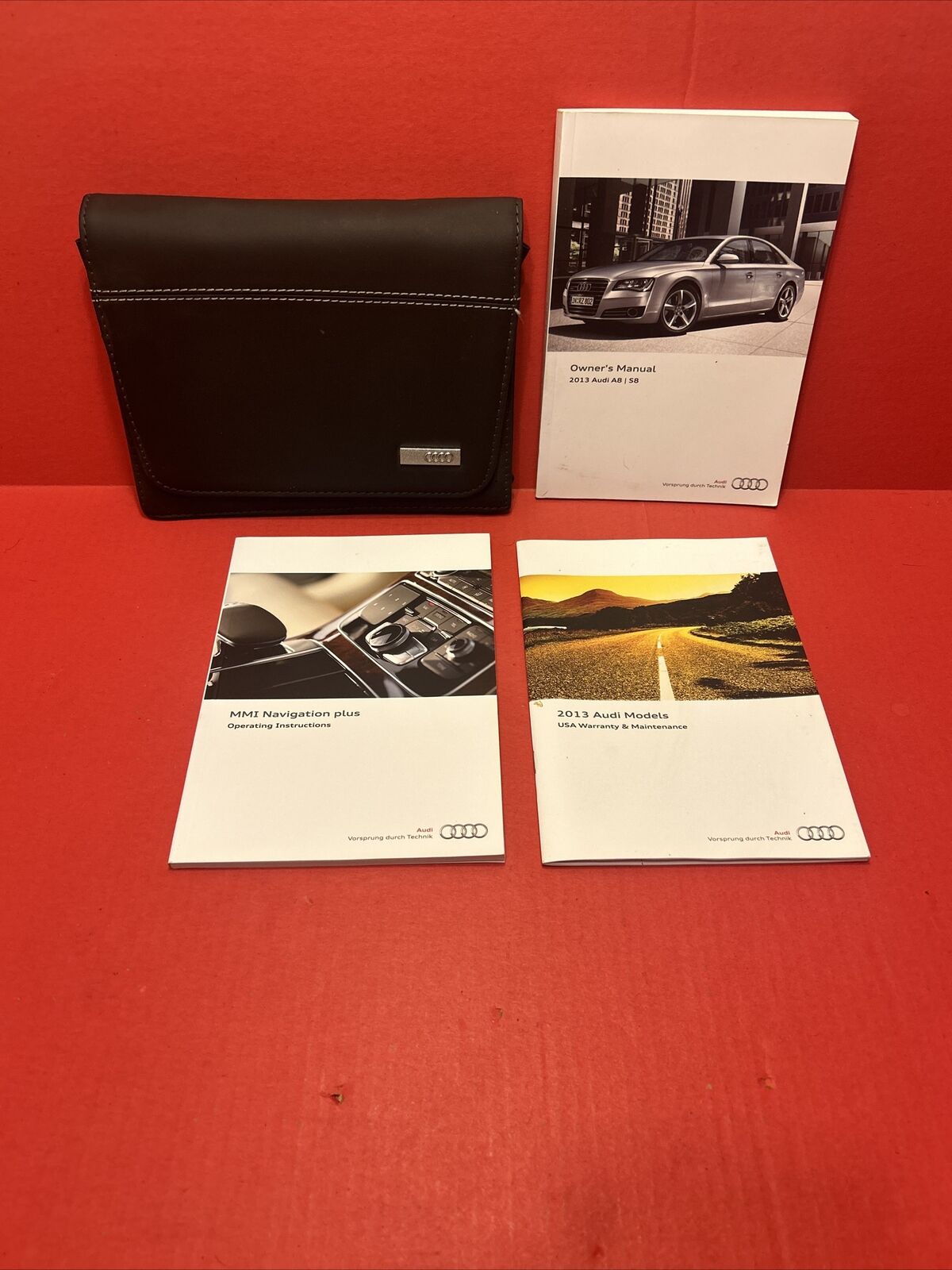 13 2013 Audi A8/S8 Owners Manual w/ Navigation and Genuine Leather Case