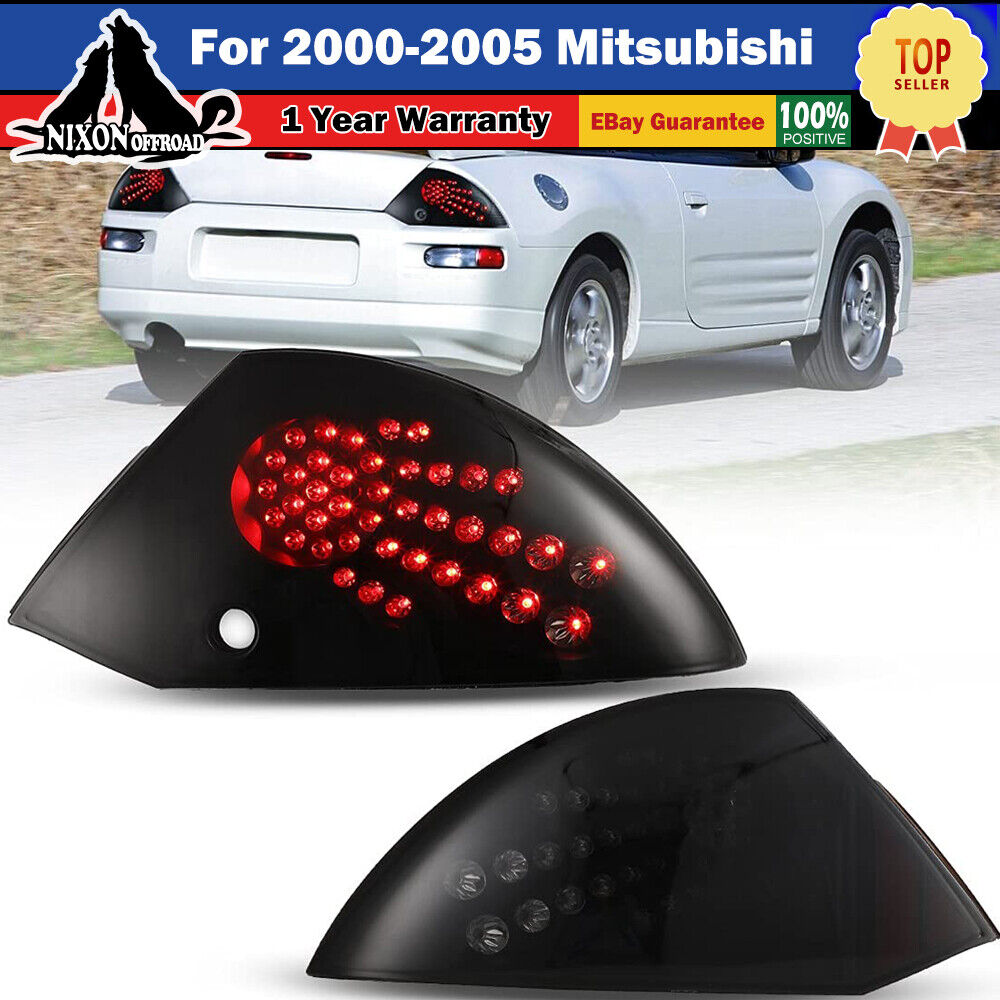 Fits 00-05 Mitsubishi Eclipse LED Brake Tail Lights Black Smoke Lens Set Pair