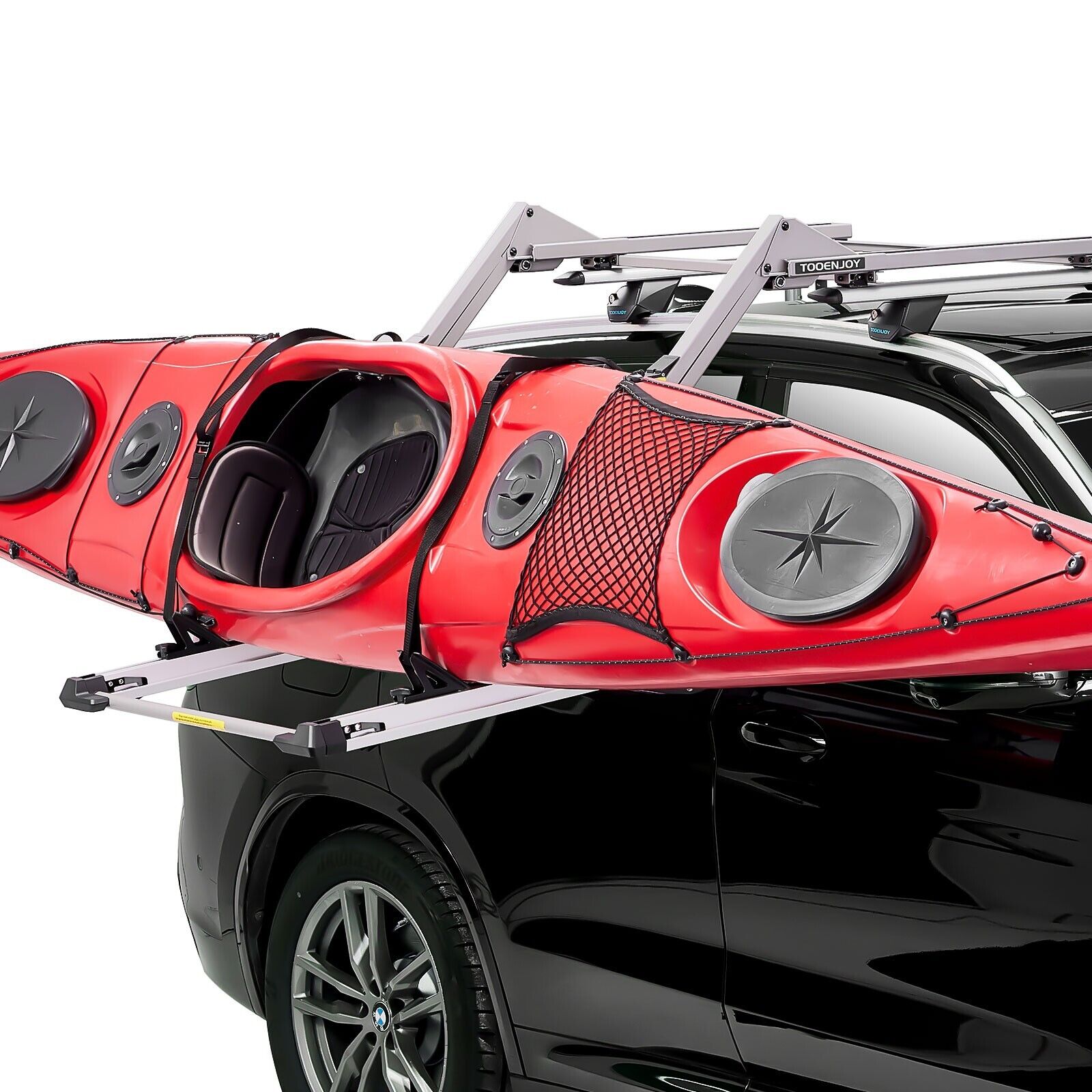 TOOENJOY 20.7\'\'H Universal Lift Assist Roof Rack SUV Kayak Bike Carrier-Silver