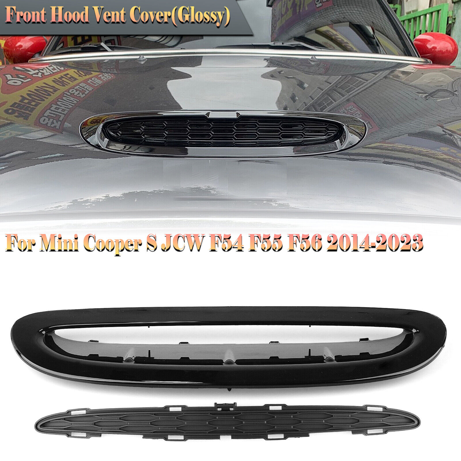 For Mini Cooper S F54 F55 F56 F57 14-2024 Front Hood Bonnet Scoop Vent Trim BLK