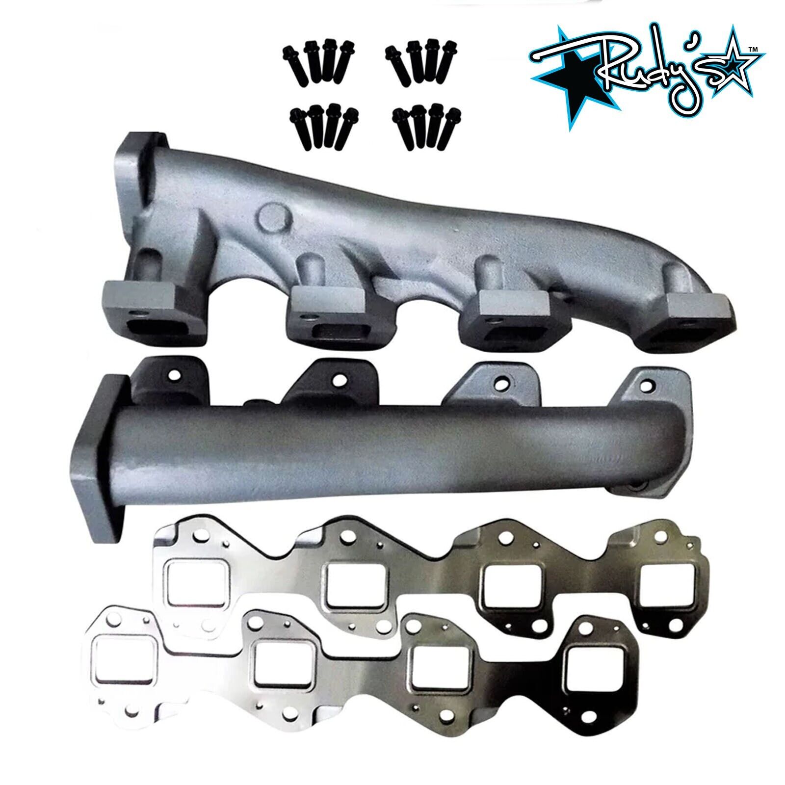 Rudy's High Flow Race Exhaust Manifolds & Gaskets For 2001-2004 GM 6.6L Duramax