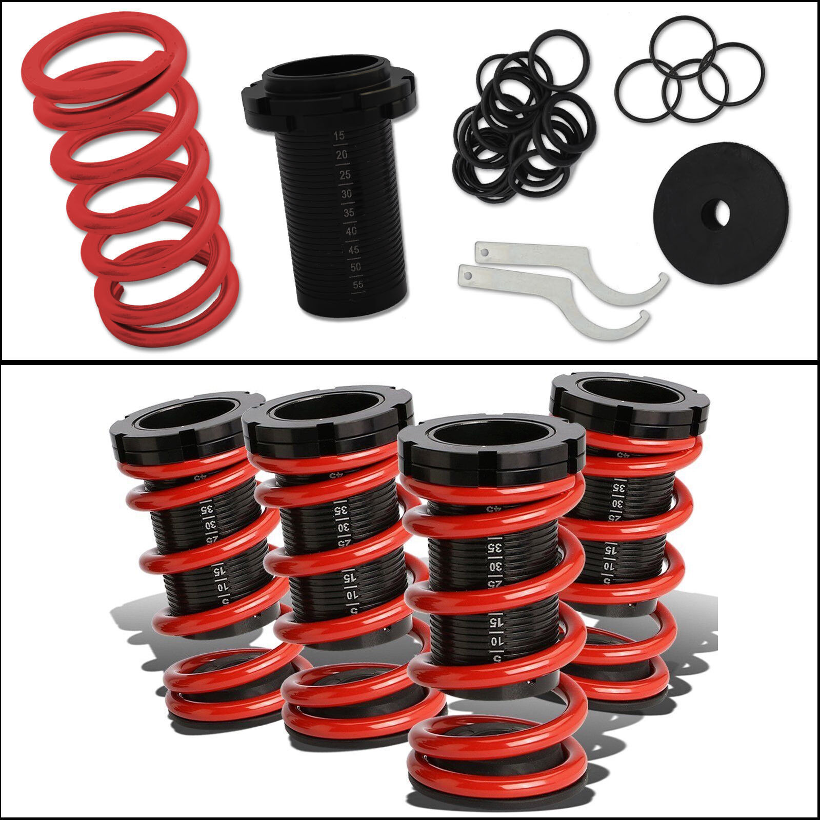 RED AROSPEED RACING ADJUSTABLE COILOVERS KIT FOR 88-91 HONDA CIVIC D15 D16 EF9