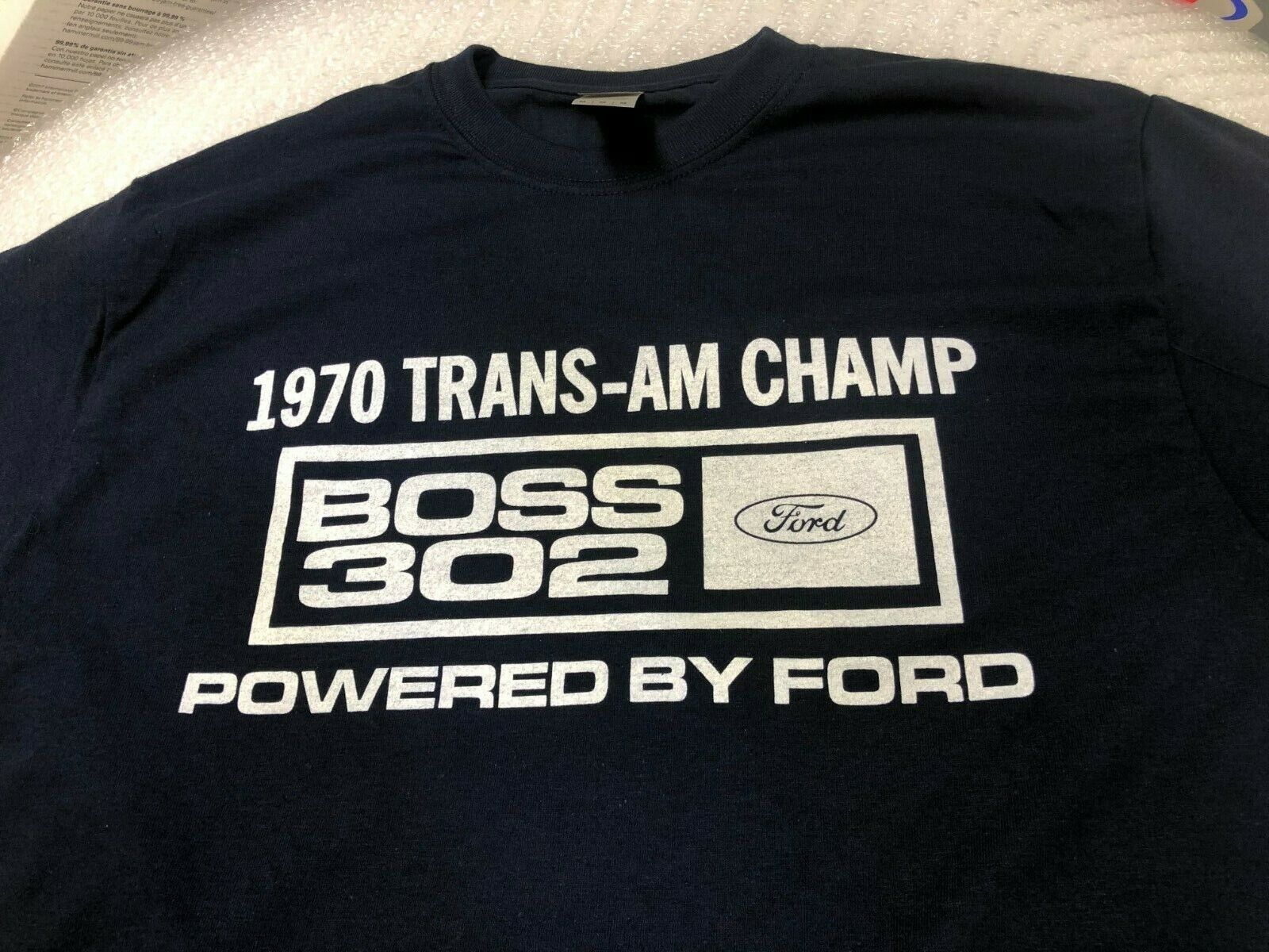 1969 1970 FORD MUSTANG BOSS 302 TRANS-AM CHAMPION TEE SHIRT VINTAGE OBSOLETE