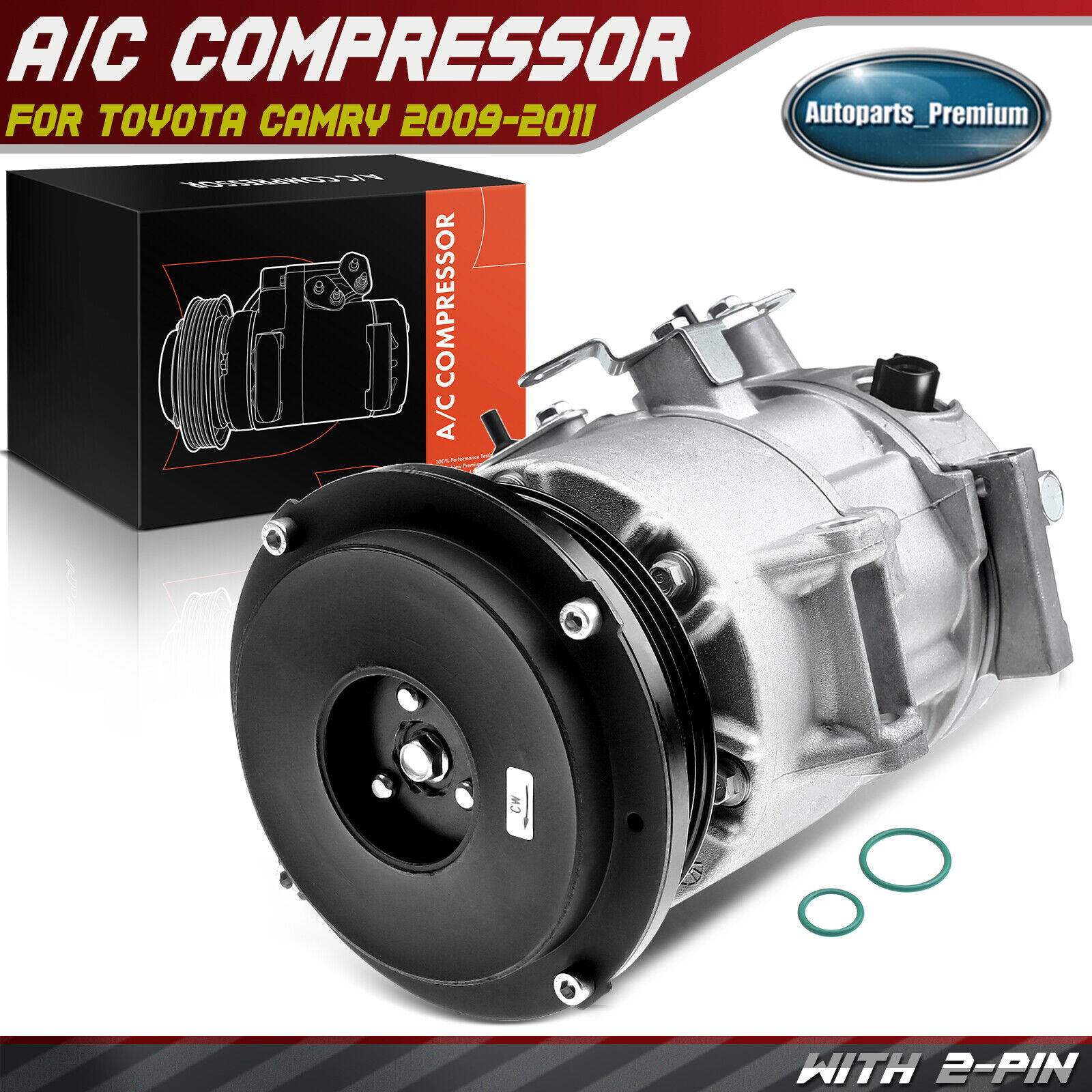 AC Compressor with Clutch for Toyota Camry 2009 2010 2011 2.4L 2.5L 8831006390