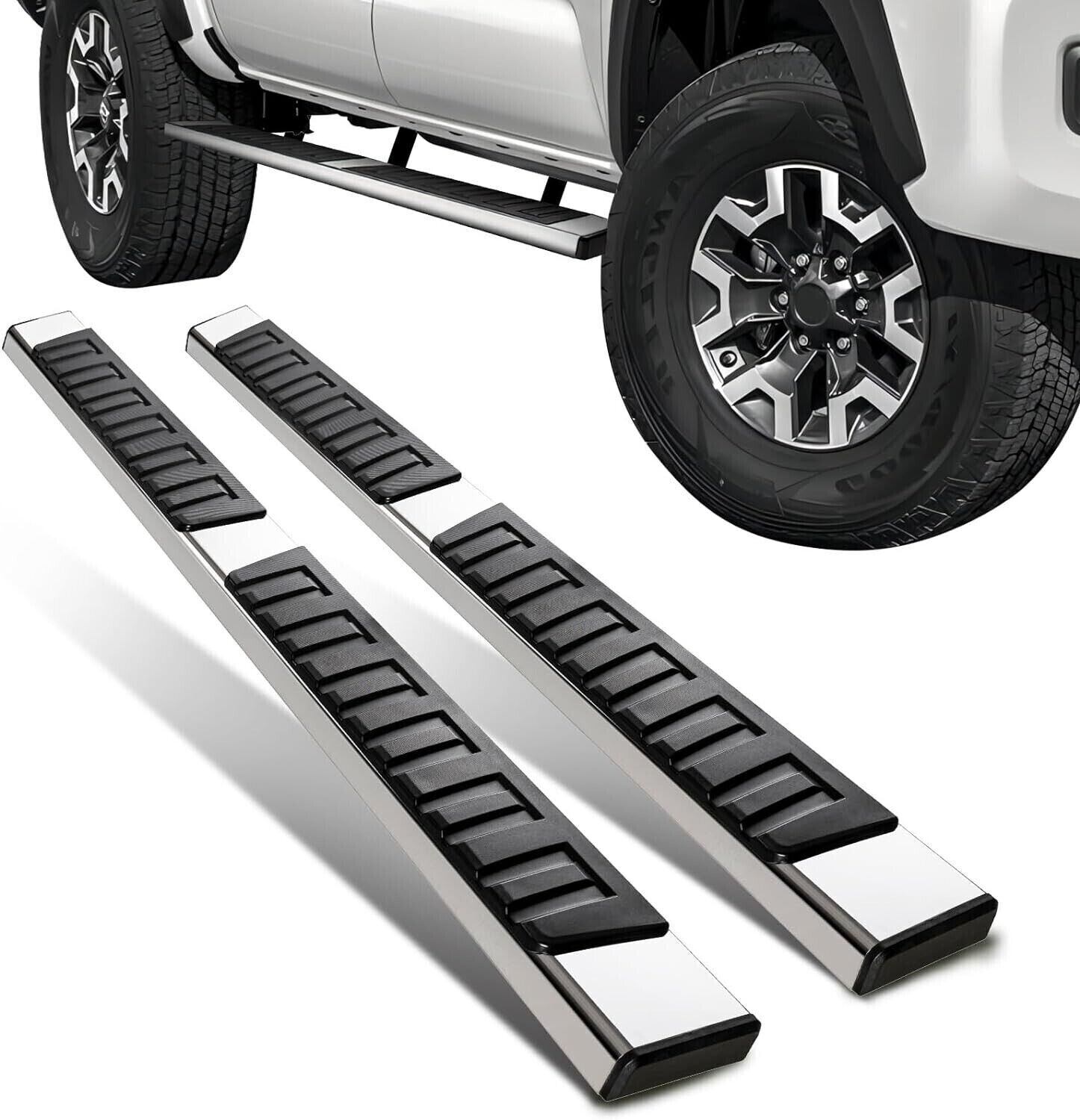 Fit 2015-2024 Colorado Canyon Crew Cab Running Boards Nerf Bars 6'' Side Steps