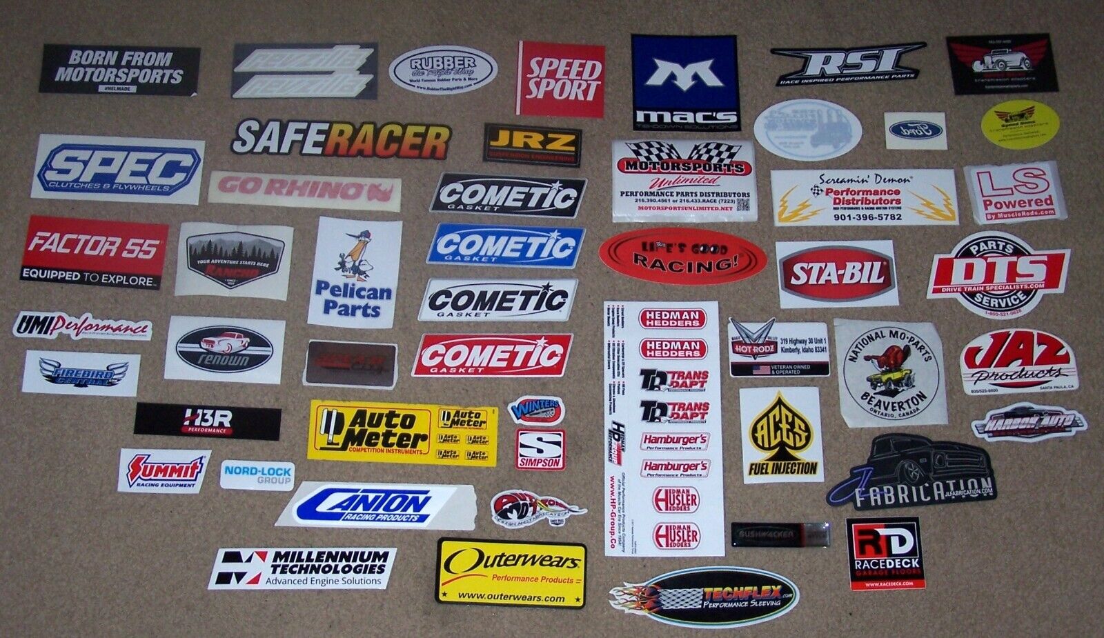 Large Lot Of  performance company - Decals/Stickers NHRA  NASCAR  Hot Rod