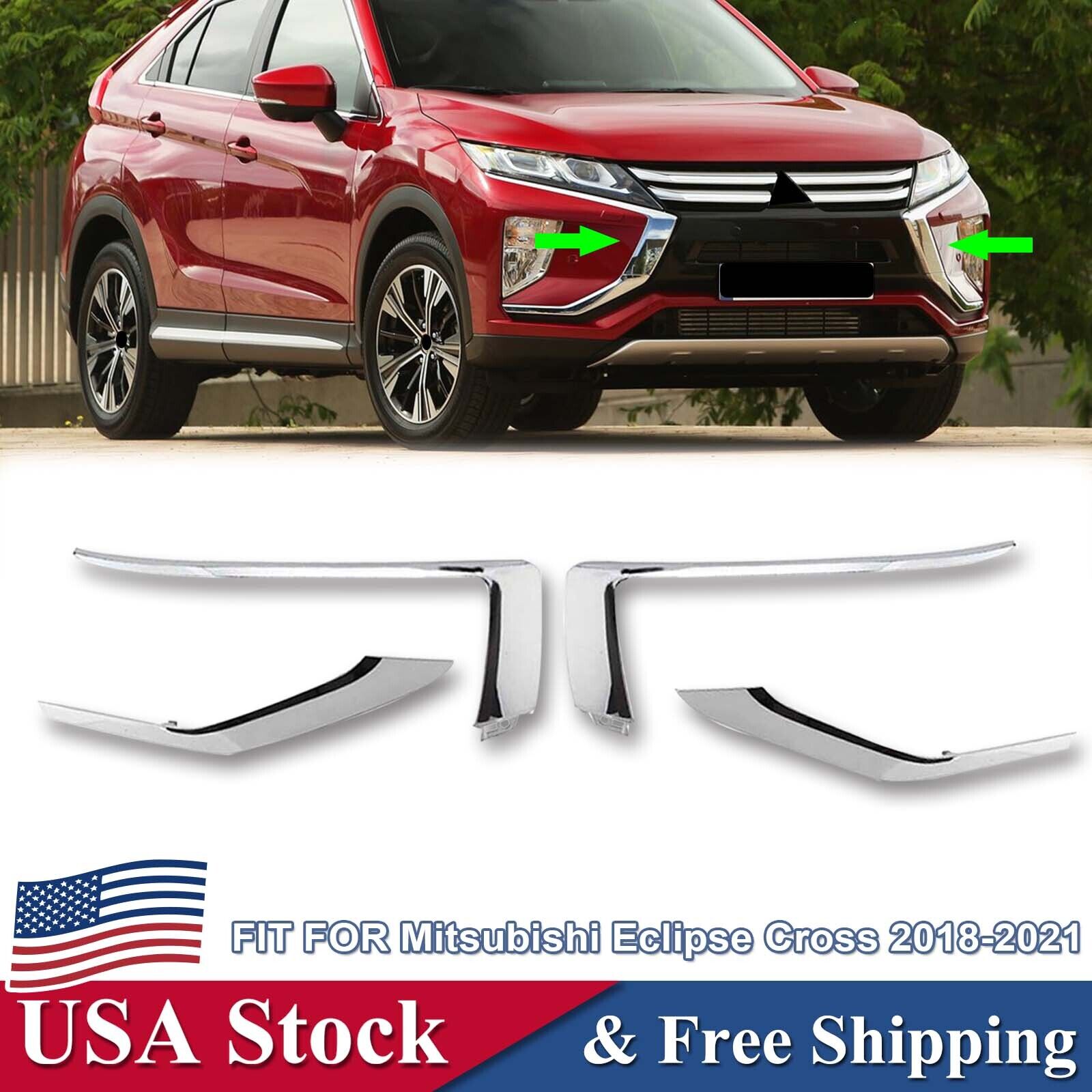 For 2018-2021 Mitsubishi Eclipse Cross Front Bumper Cover Grille Molding Chrome