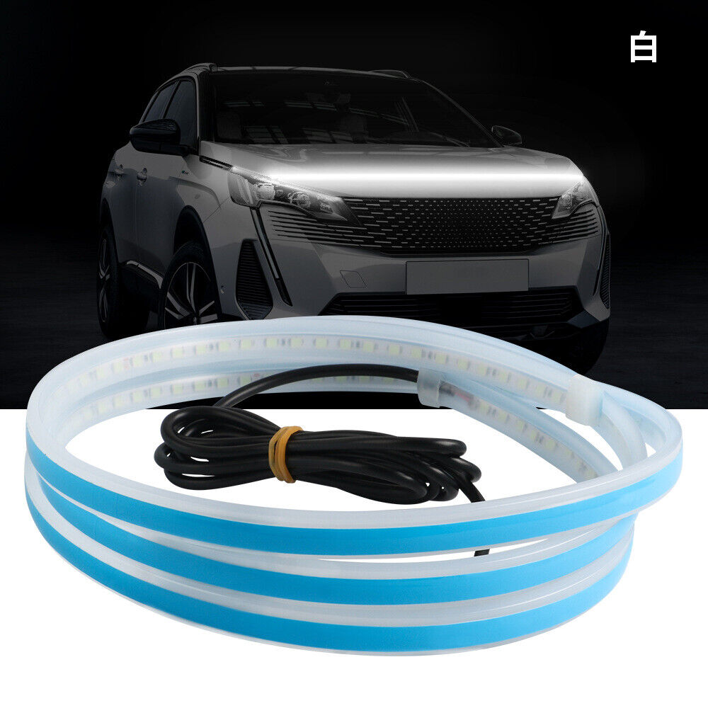 Car Hood LED Daytime Running Light Strip Waterproof Flexible Lamp Decor 120cm